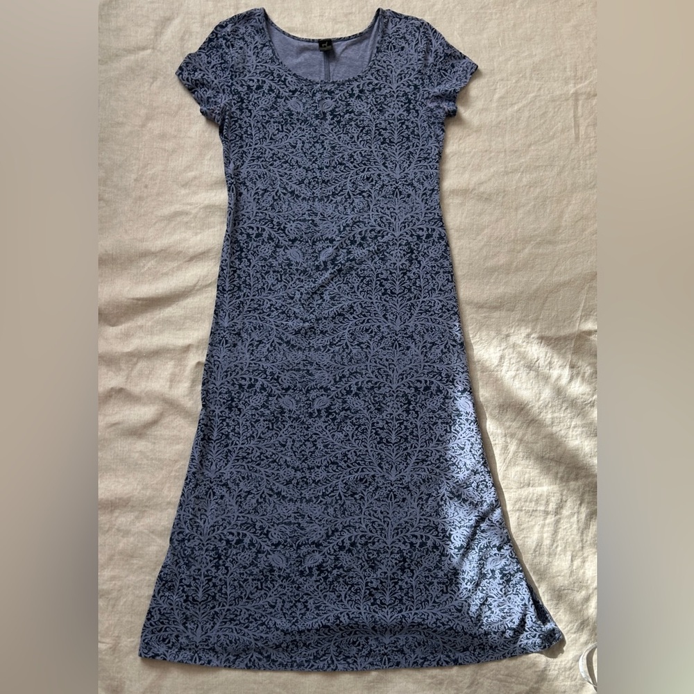 Peruvian Connection Cotton Jersey Floral Paisley Patterned Maxi Dress